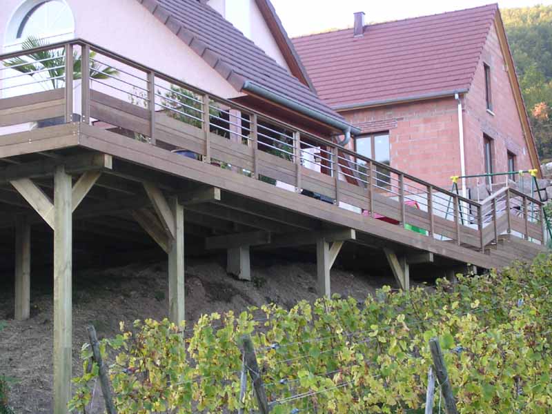 Fabricant alsacien de terrasse bois, au sol et sur poteaux, garde Fabricant alsacien de terrasse bois, au sol et sur poteaux, garde